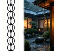 Kilvanx Chaine De Pluie Gouttière Élégante,Chaîne Attrape-Pluie Japonaise pour Déco Extérieure,Fonctionnelle E Decorative, Construction Robuste,pour Balcons,Toits,Auvents,Pelouses