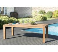 Kim - table de jardin 6 à 8 personnes denver 220 x 100 cm en bois teck
