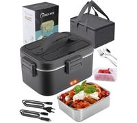 Kimfead Lunch Box Chauffante Électrique 75W Acier Inoxydable Détachable 1,8L Gamelle Chauffante 12V-24V-220V, Boite Repas Pou [16]