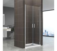 KIMI Porte de douche battante H 180 cm largeur réglable 97 à 100 cm verre 6 mm transparent