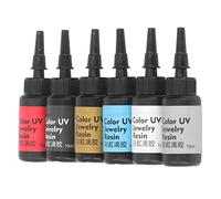 KIMISS 6pcs 10 Ml Résine UV - Résine époxy UV de Durcissement Rapide avec des Couleurs Vives Vives pour les Bijoux et l'artisanat de Bricolage - Facile à Utiliser, Sûr et Idéal pour les Projets