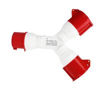 KIMISS Prise Industrielle étanche en Forme de Y, Connecteur de Prise 5 Broches 3P + N + E 32A 380-415V IP44, d'aviation pour Usage Industriel, Agricole et Commercial