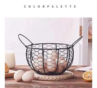 KIMISS Récipient de Stockage d'oeufs en Métal Moderne - Grand Distributeur d'œufs pour 3 Douzaines 'oeufs, Panier en Fil Déco pour Cuisine, Fruits, Légumes ou Collations de Style Paysage (Couleur