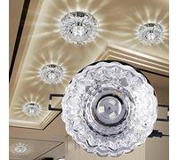 KIMISS Spot en verre plafonnier LED Downlight, 3 W verre acier inoxydable encastrable, éclairage lampe décoration de la maison lumière blanche (cachée)