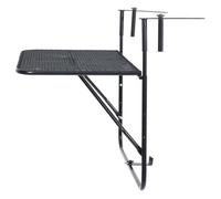 KIMISS Table de balcon Noir 60x40 cm Acier-LEF