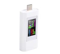 KIMISS Testeur USB C - 0,5 A - 195 W - Testeur de Tension, Courant, (WHITE)