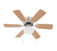 KIMISS Ventilateur de plafond orné avec lumière 82 cm Marron clair-LEF