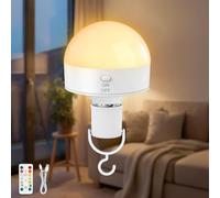 Kimjo 10 W Ampoule Rechargeable E27 avec Télécommande, 3 Couleurs | Ampoule Rechargeable avec Batterie, Intensité Variable, Ampoules à Batterie, Magnétique Amovible Lampe de Camping Extérieure