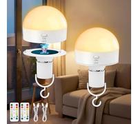 Kimjo 10 W Ampoule Rechargeable E27 avec Télécommande, 3 Couleurs, Lot de 2 | Ampoule Rechargeable avec Batterie, Intensité Variable, Ampoules à Batterie, Magnétique Amovible Lampe de Camping Extérieure