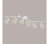 Kimjo Luminaire Plafonnier LED 6 Spots, E14 Rampe Spot de Plafond Blanc