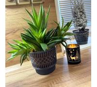 Kimmel Lot de 3 Cache-Pots Classiques - 11 cm - Gris - pour Plantes succulentes, Cactus - Pot de Fleurs pour orchidées - Pot décoratif