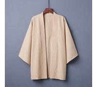 Kimono ample rétro de couleur unie polyvalent, vêtement extérieur inspiré du style Hanfu chinois pour le cosplay d'anime, cache-maillot de plage, protection solaire L,M,XL,XXLUnicoloreTissu tissé