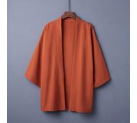 Kimono ample rétro de couleur unie polyvalent, vêtement extérieur inspiré du style Hanfu chinois pour le cosplay d'anime, cache-maillot de plage, protection solaire L,M,XL,XXLUnicoloreTissu tissé