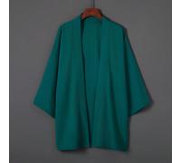 Kimono ample rétro de couleur unie polyvalent, vêtement extérieur inspiré du style Hanfu chinois pour le cosplay d'anime, cache-maillot de plage, protection solaire L,M,XL,XXLUnicoloreTissu tissé