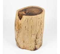 Kinaree Table d'appoint HUE en bois de Suar - Section de tronc d'arbre massif, naturel, support pour plantes Thaïlande, 50 cm