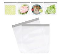 KINBOM 6pcs Sac de Congélation Réutilisables, Sac de Congélation Silicone Scongélation Zip Anti-Fuite pour Mariner Aliments Fruits Légumes Céréales