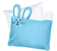 kinder Fluff Oreiller Enfant & taie Oreiller - Coussin pour lit Bebe & 233T Coton et Rembourrage Coussin Alternatif Duvet. Oreillers pour Le Berceau bébé & Coussin de Voyage -Cadeau bébé-Bleu