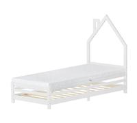 Kinderbett mit Matratze Jugendbett Einzelbett Kiefernholz Lattenrost 90 x 200 cm