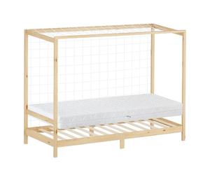Kinderbett mit Matratze Jugendbett Einzelbett Lattenrost Kiefernholz 90x200 cm