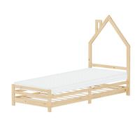 Kinderbett mit Matratze Jugendbett Kiefernholz Einzelbett Lattenrost 90 x 200 cm