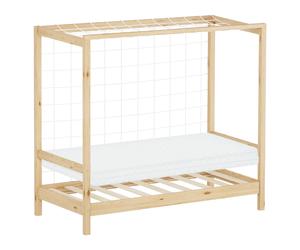 Kinderbett mit Matratze Kiefernholz Jugendbett Einzelbett Lattenrost 70x140 cm