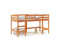 Kinderhoogslaper met ladder 80x200 cm massief grenenhout bruin852397