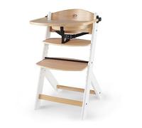 Kinderkraft Chaise Haute Bébé ENOCK, 3 en 1, en Bois Naturel, Évolutive, Dossier Profilé, Réglage, Blanc