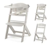 Kinderkraft ENOCK Chaise Haute Bébé 3en1, Bois Naturel, Plateau, Tout Beige