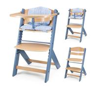 Kinderkraft ENOCK Chaise haute 3 en 1 avec coussin - Réglable - De 6 mois à 10 ans - Harnais 3 points - Plateau amovible - Nordic Breeze