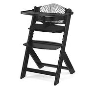 Chaise Haute Evolutive Bois Coussin Assise Reglable Noir TU