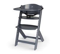 Kinderkraft Chaise haute ENOCK Bois naturel évolutive réglable avec plateau Gris