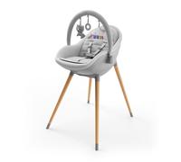 Kinderkraft FINI UP 2 en 1, comme chaise haute pour enfants à partir de 6 mois, jusqu'à 15 kg, harnais réglable à 5 points, comme chaise basse pour enfants jusqu'à 5 ans et 20 kg, Gris