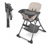 Chaise Haute Bébé Pliable Avec Double Plateau Amovible Panier Rangement Harnais 5 Points Gris TU