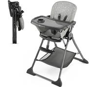 Kinderkraft FOLDEE - chaise haute pliable - réglable - 3 positions de dossier - design compact - à partir de 6 mois - gris
