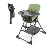 Kinderkraft FOLDEE Chaise Haute pour Bébé Ergonomique, Confortable, Inclinable, Pliable, Réglage Du Dossier, Repose-Pieds, Avec Plateau, pour Tout-Petit, de 6 Mois à 3 Ans, Vert