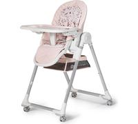 Kinderkraft LASTREE 2 in 1 - Chaise longue et chaise haute pour bébé - réglable - pliable - avec arceau de jeu et roulettes - de la naissance à 3 ans - rose