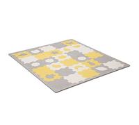 Kinderkraft LUNO SHAPES - Tapis mousse pour puzzle 3D - 30 puzzles - antidérapant - 185 x 165 cm - épais et doux - dès 10 mois - Jaune