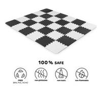Kinderkraft LUNO, Tapis en mousse 1er age, Puzzle bébé, Noir et blanc Noir G