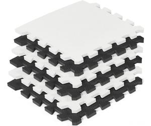 Kinderkraft LUNO - Tapis en mousse - 30 pièces de puzzle - antidérapant - imperméable - 150 x 180 cm - dès 10 mois - Noir
