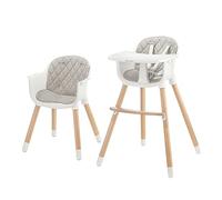 Kinderkraft SIENNA Chaise Haute Bébé 2 en 1, Plateau Amovible, Gris