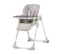 Kinderkraft YUMMY Chaise haute pour bébé, ergonomique, confortable, inclinable, pliable, avec repose-pieds réglable en hauteur, double plateau amovible pour les tout-petits de 6 mois à 3 ans, Gris