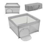 Parc de voyage pliable Kinderkraft ZIKI, avec sac, respirant, rembourrage moelleux, avec fermeture éclair, de la naissance à 4 ans, gris