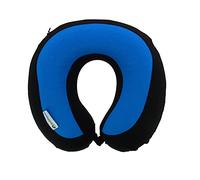 Kine Travel 169803 Cale Nuque Gel, Coussin de Voyage Ergonomique, Approuvé par Un Kinésithérapeute, Noir et Bleu