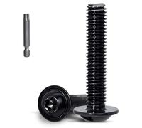 KINETOX 10 Pièces Vis Torx avec Collerette M8 x 50 mm Vis Tete Bombee Inox 304 Finition Noire Zinguée Boulons à Métaux avec t Embout T20 pour PC Modélisme et Meubles
