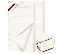 KINETOX 2 Paquets A6 Feuille Lignées 6 Trous Feuillets Mobiles pour 120 Feuilles Convient Recharge Agenda A6 aux Filofax Cahiers Agendas Carnets de Croquis