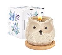Kinforse Bougie Parfumée Élégante pour Femme - Cadeau Anniversaire Original Hibou aux Notes d'Orange Douce, Décoration Maison Apaisante - Idée Cadeau Femme Unique & Raffinée（Flamme Apaisante）