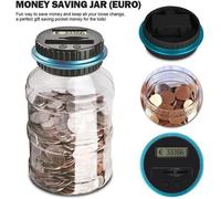KING 1.5L Tirelire Compteur Numerique Electronique Numerique LCD Comptage Piece Tirelire Economie Jar Coins Boite De Rangement Pou