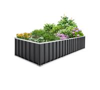 KING BIRD Potager surélevé en métal 258 x 90 x 46 cm, kit potager surélevé pour jardin, inoxydable et durable, montage facile, pour légumes et herbes aromatiques, gris