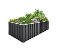 KING BIRD Potager surélevé en métal 258 x 90 x 60 cm, kit de potager surélevé pour jardin, inoxydable et durable, montage facile, pour légumes, herbes aromatiques et fleurs, gris