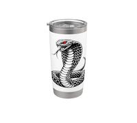King Cobra Snake x Snake Snake Cobra Blackwork Gobelet isotherme en acier inoxydable double paroi